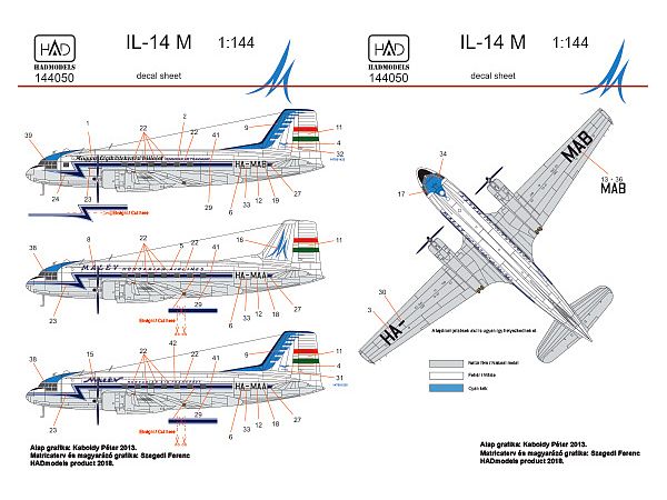 Il-14 M MALEV decal sheet
