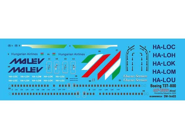 737-800 MALEV decal sheet