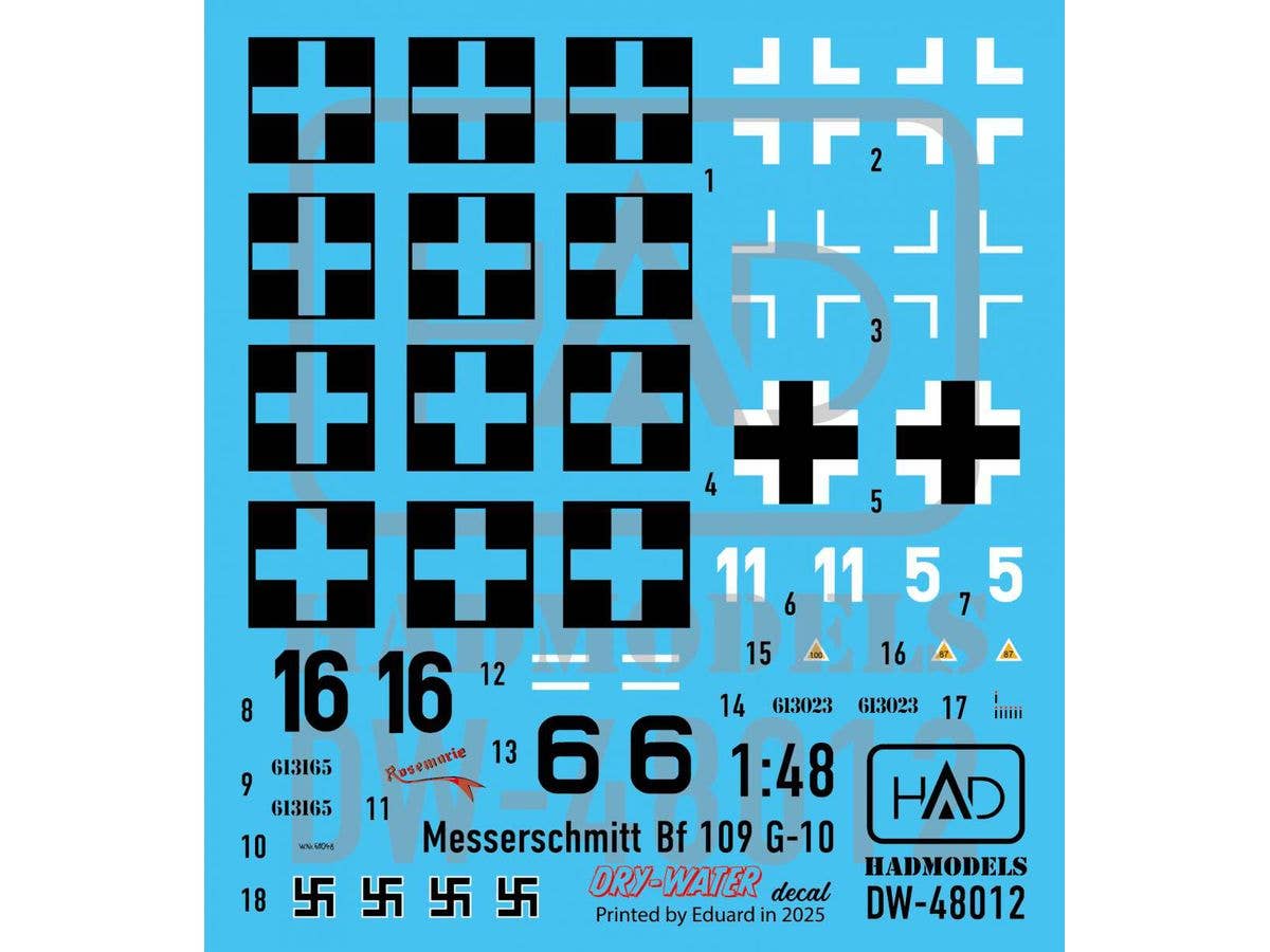 Messerschmitt Bf109G-10/U4 decal sheet