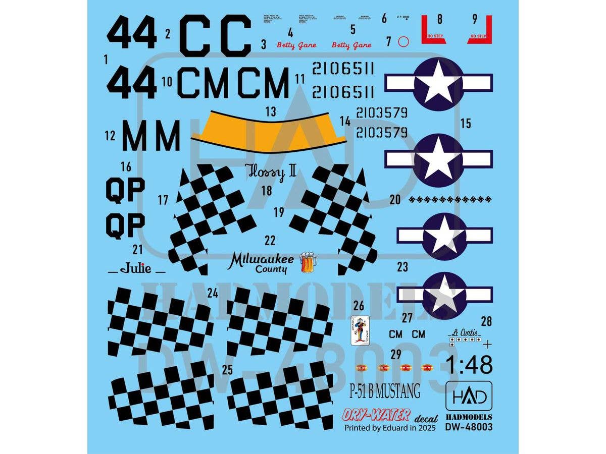 P-51B/C Mustang 15th Air Force decal sheet