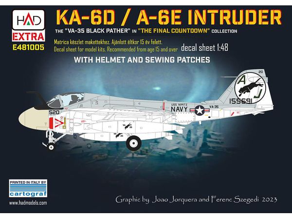 KA-6D/A-6E Intruder VA-35 Black Panther decal w/helmet and patch decals