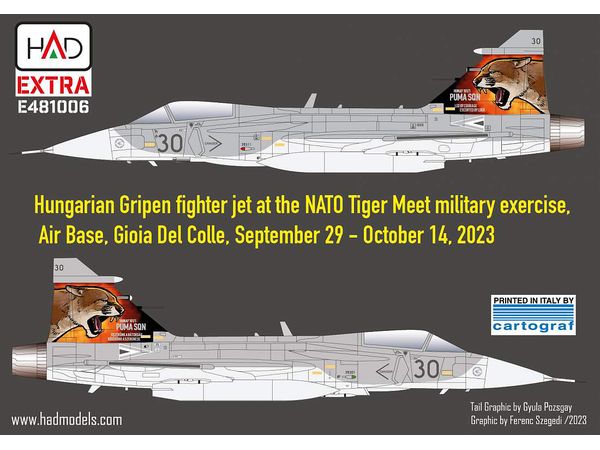 JAS-39 Gripen 2023 Tigermeet HUNAF decal