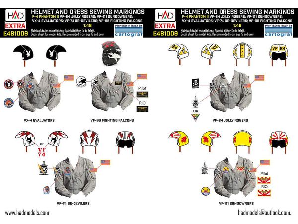 F-4 Phantom II helmet and Sewing patches decal
