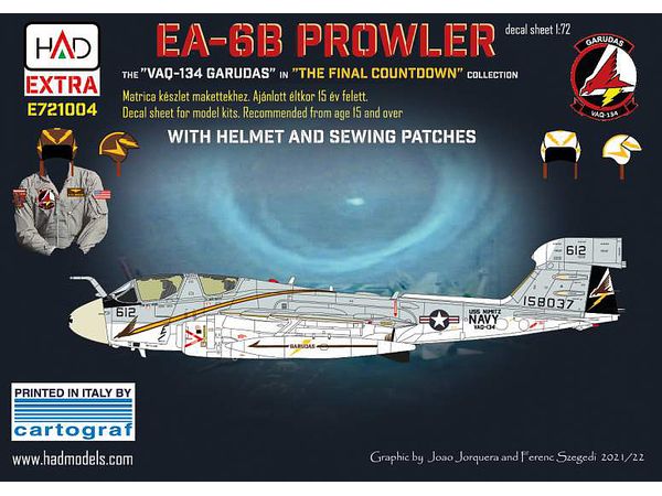 EA-6B Prowler VAQ-134 GARUDAS decal w/helmet and patch decals