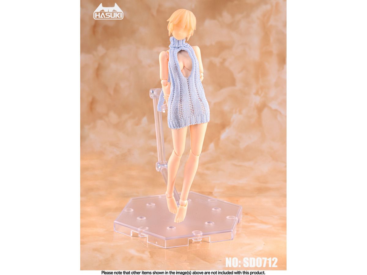 Dress-Up Clothes For Figures Backless Sweater SD0712 Light Blue