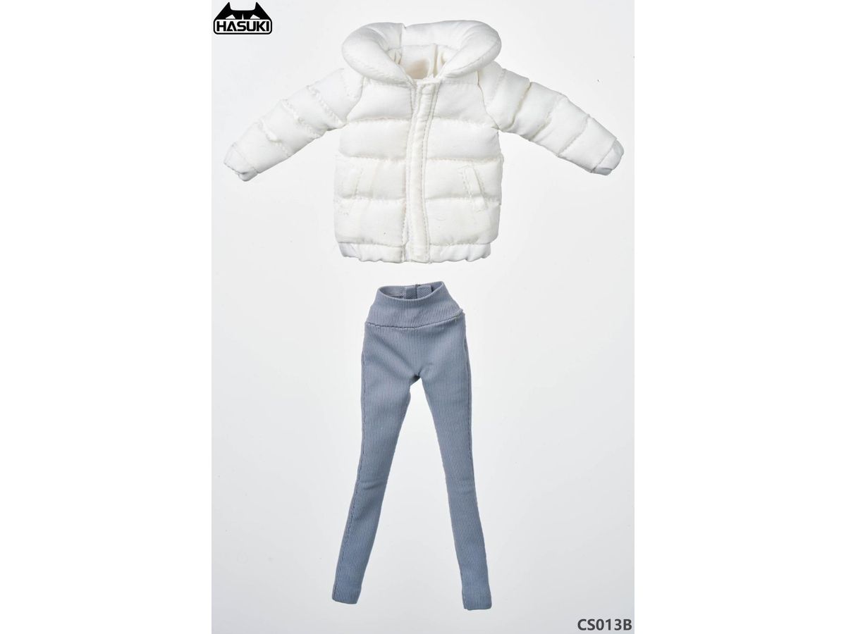 CS013B Down Jacket + Leggings Set for Movable Figures (White)
