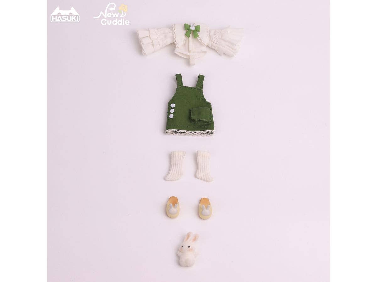 New Cuddle Flower WY-001 Green Bunny Suspender Skirt Set (for Dolls)