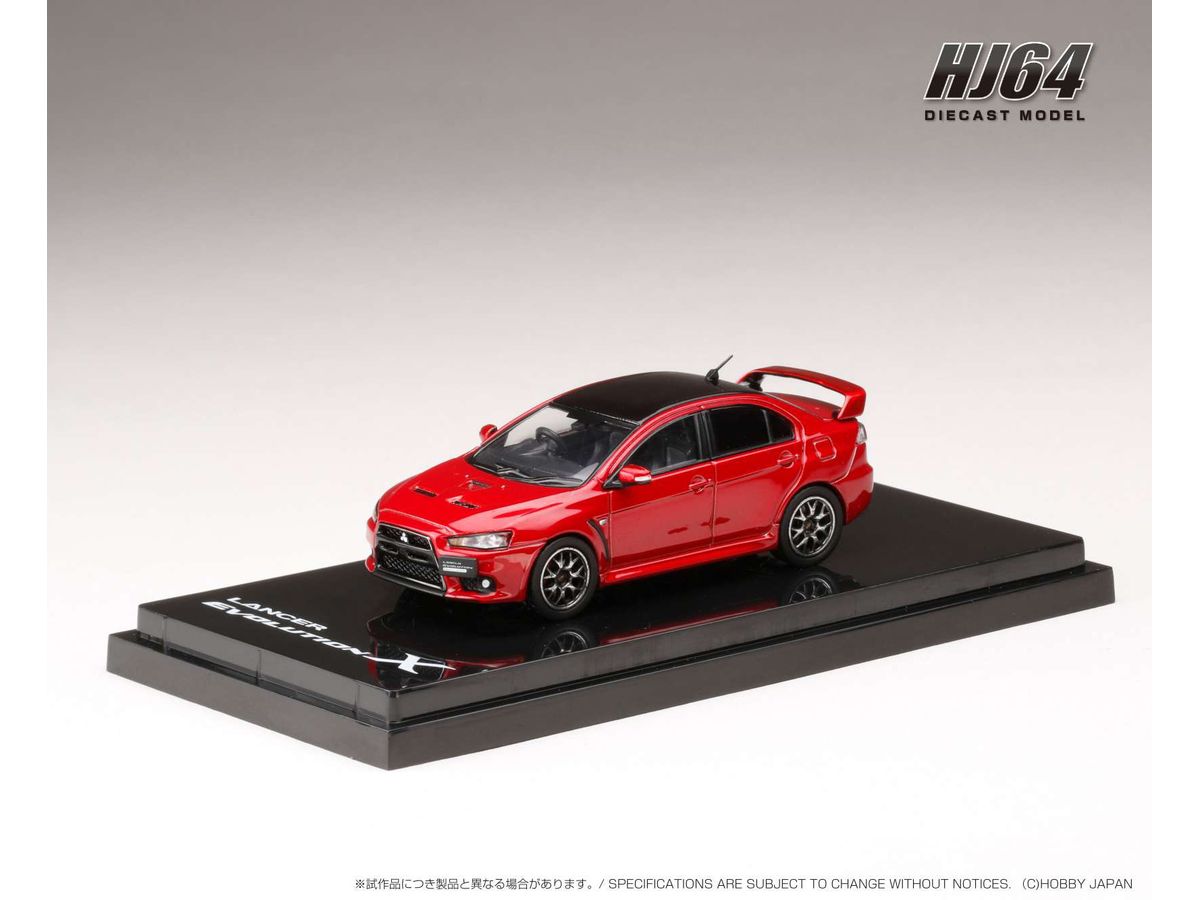 Mitsubishi Lancer Evolution X FINAL EDITION With Engine Display Model Red Metallic / Black Roof