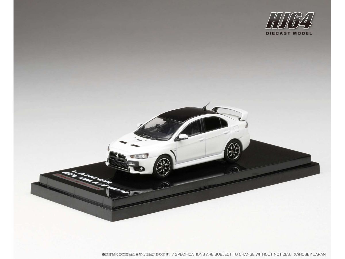 Mitsubishi Lancer Evolution X FINAL EDITION With Engine Display Model White Pearl / Black Roof