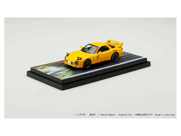 MAZDA RX-7 (FD3S) RED SUNS / Initial D with Takumi Fujiwara, Keisuke Takahashi driver figure included