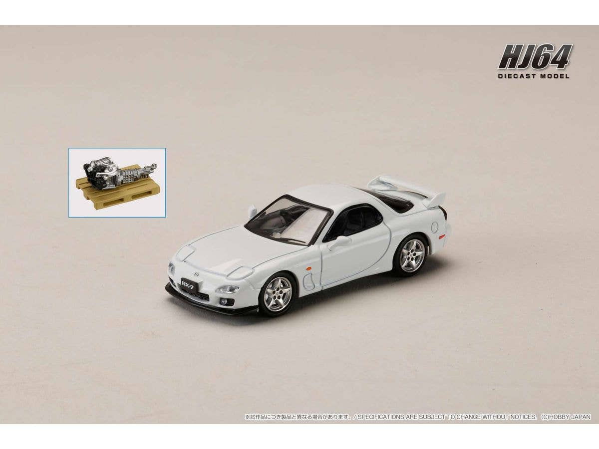 Mazda Rx-7 (Fd3S) Type R Bathurst With Engine Display Model, Pure White