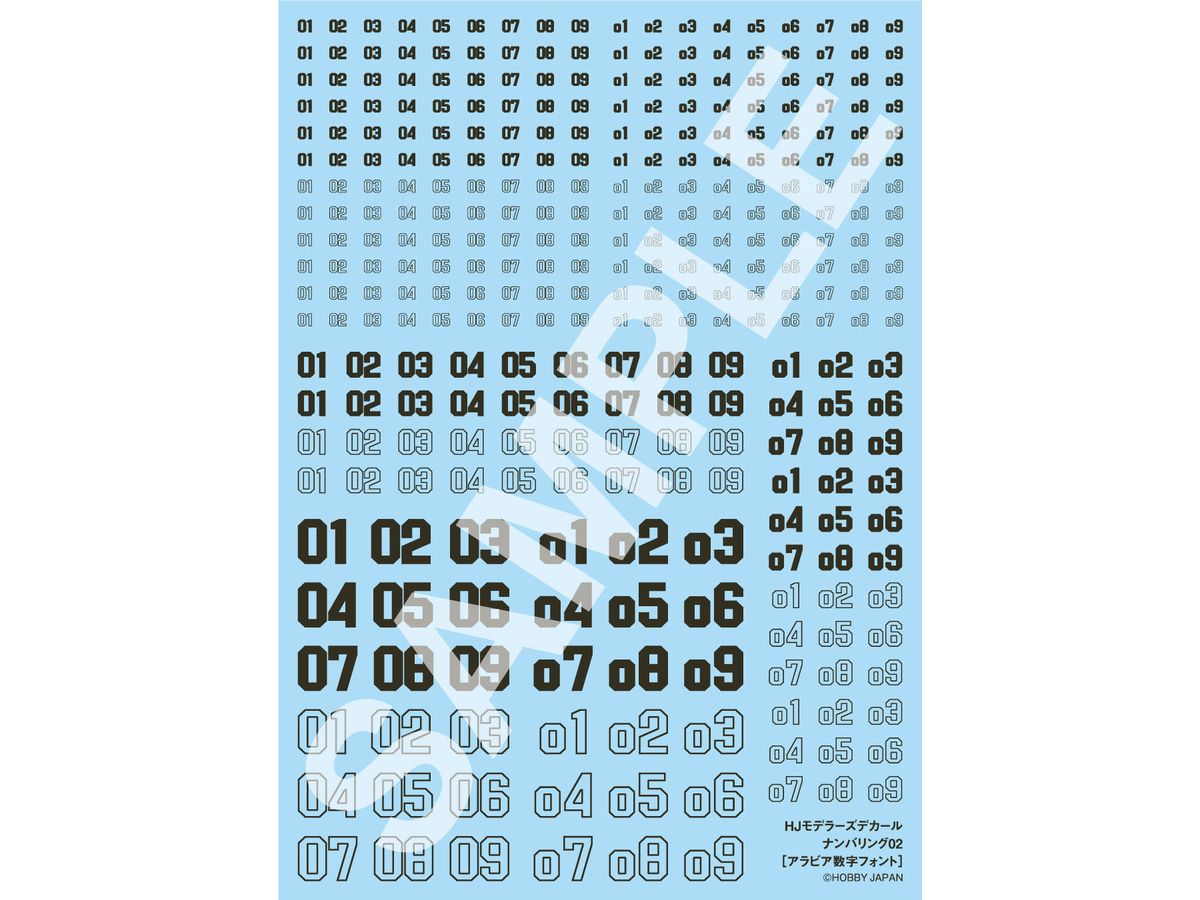 Hobby Japan Modeler's Decal Numbering 02 [Black]