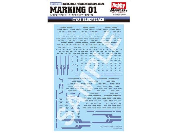 Hobby Japan Modeler's Decal Marking 01 (Blue & Black)