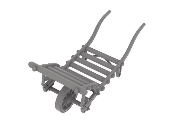 Diorama Accessories Wooden Wheelbarrow