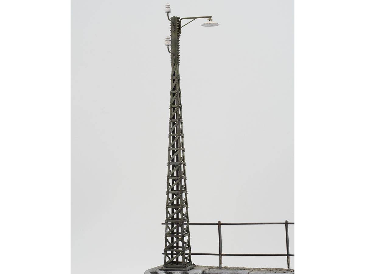 WW2 steel electrical pole with lamp