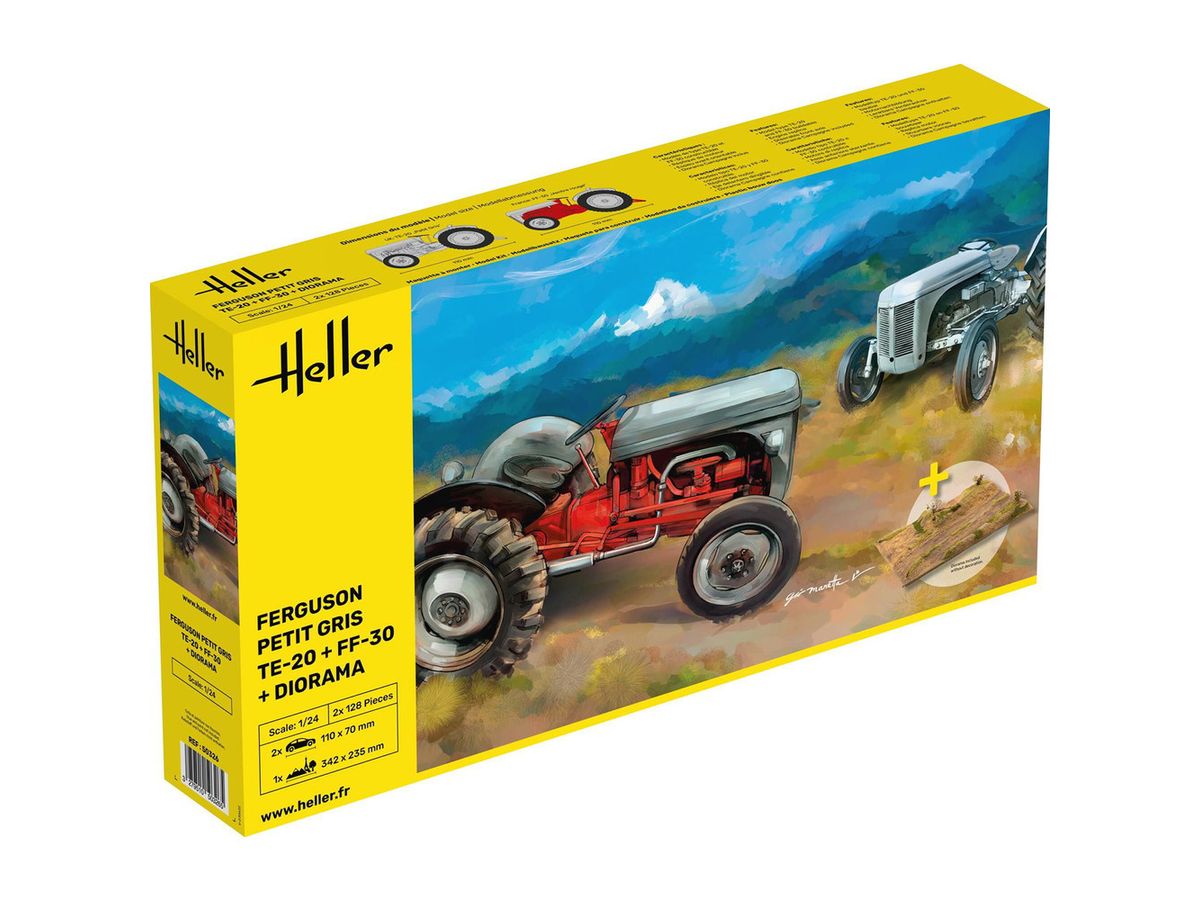 Ferguson Petit Gris Tractor TE-20 & FF-30 Set with Scene Base