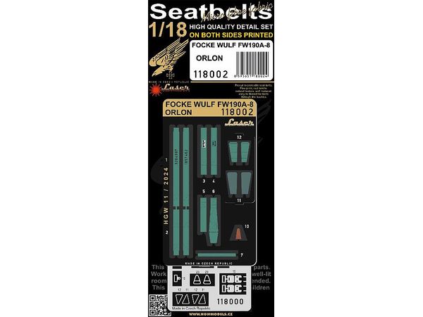 Fw190A-8 Fabric seat belt (synthetic fiber type)