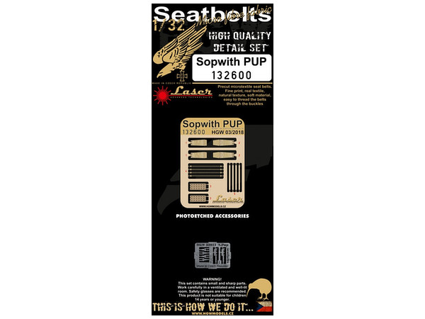 Sopwith Pup Fabric Seatbelt (for Wingnut Wings)