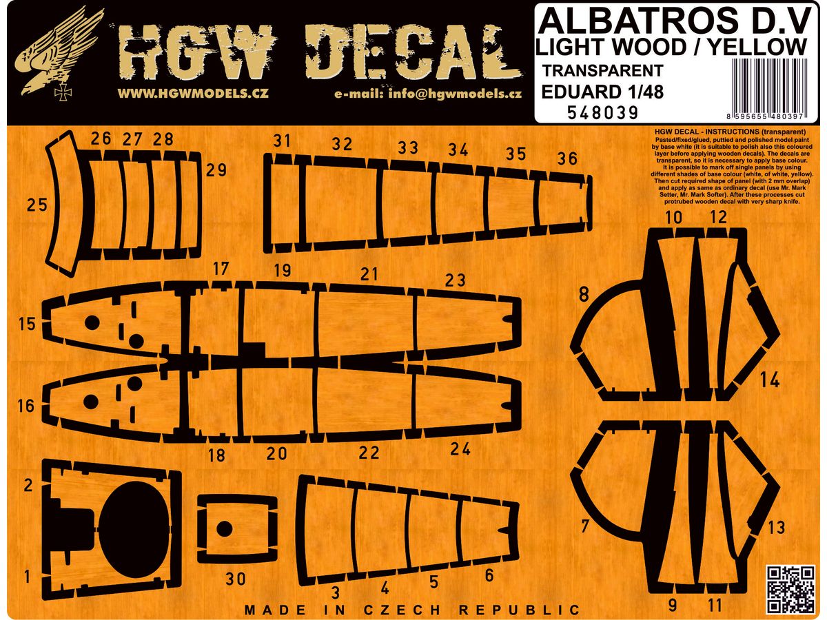 Albatros D.V / D.Va - Yellow, clear base