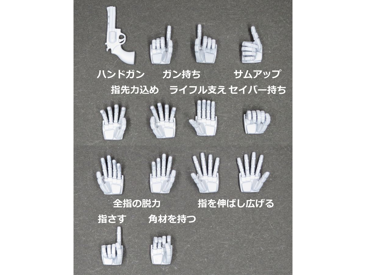 Small Size General-Purpose Hand Parts for Mechas