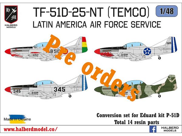 TF-51D-25NA (TEMCO) Latin America Air Force Service conversion set for Eduard