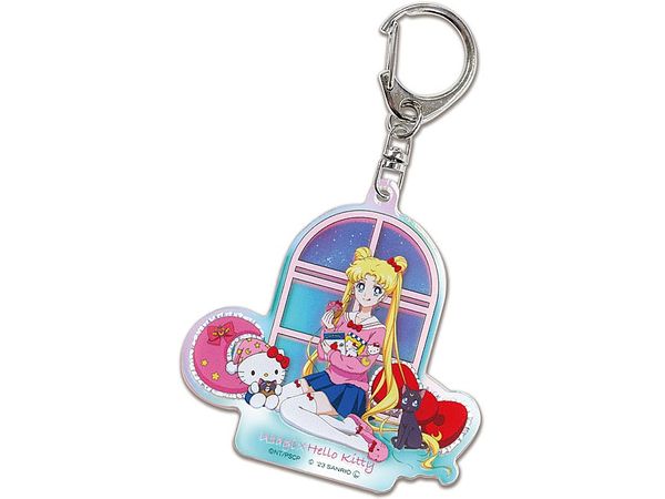 Sailor Moon Series x Sanrio Characters: Acrylic Keychain Aurora TYPE01 Usagi Tsukino x Hello Kitty