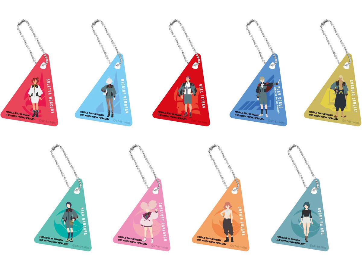 Mobile Suit Gundam The Witch From Mercury: Clear Plate Keychain 1Box 9pcs