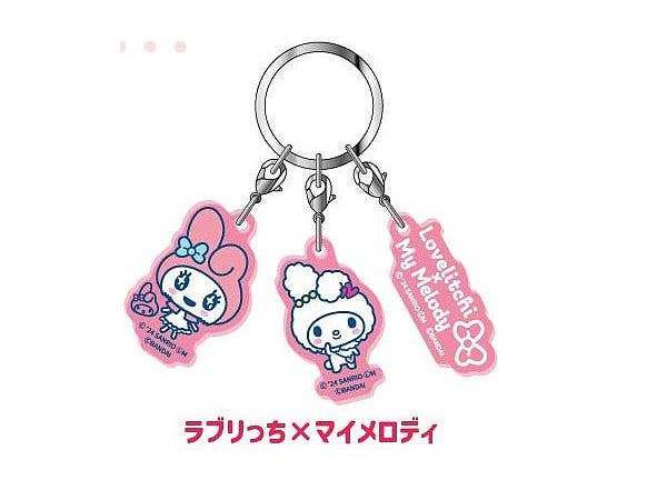 Triple Acrylic Keychain Tamagotchi x Sanrio Characters 07 Lovelitchi x My Melody