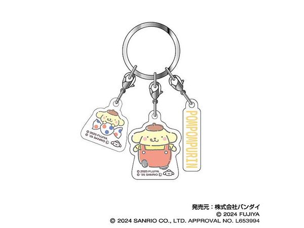 PEKO x Sanrio Characters: Triple Acrylic Key Chain 03 Pompompurin