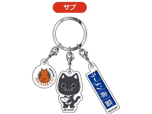 Ramen Akaneko: 3-Row Acrylic Key Holder Ramen Akaneko 03 Sub