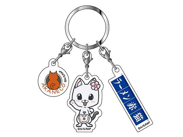 Ramen Akaneko: 3-Row Acrylic Key Holder Ramen Akaneko 04 Hana