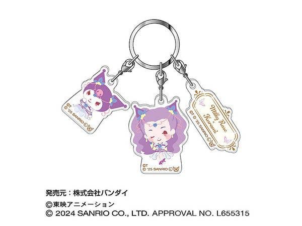 Yes! Precure 5 GoGo! x Sanrio Characters: Triple Acrylic Key Chain 06 Milky Rose x Kuromi