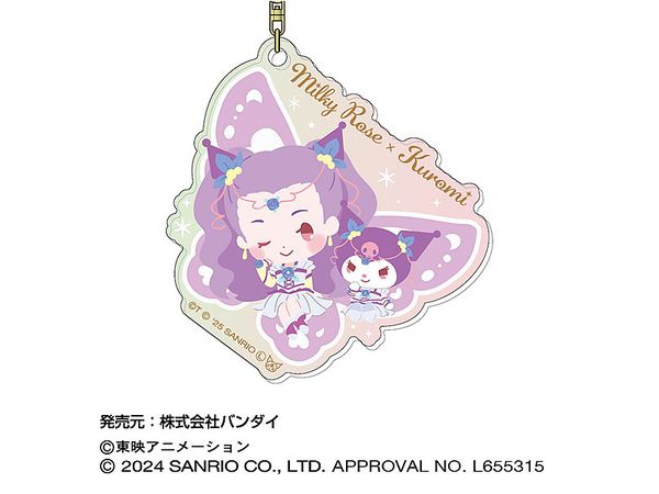 Yes! Precure 5 GoGo! x Sanrio Characters: Aurora Acrylic Keychain 06 Milky Rose x Kuromi