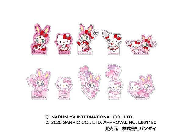 Mezzo Piano x Hello Kitty: Acrylic Stickers (1 Box, 10 Pieces)