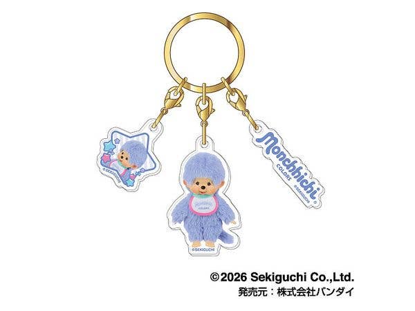 Monchhichi: Triple Acrylic Keychain Vol.2 02 Colors Blue