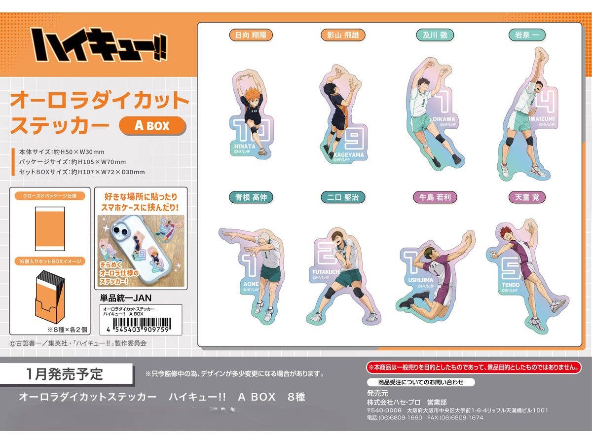Haikyu!!: Aurora Die-Cut Stickers A Box 1Box 16Pcs