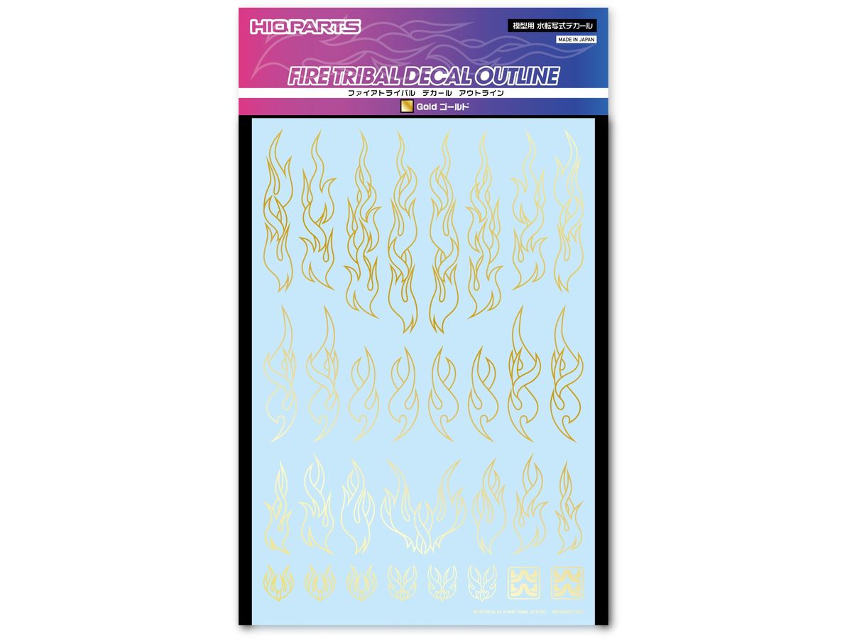 Fire Tribal Decal Outline Gold (1pcs)