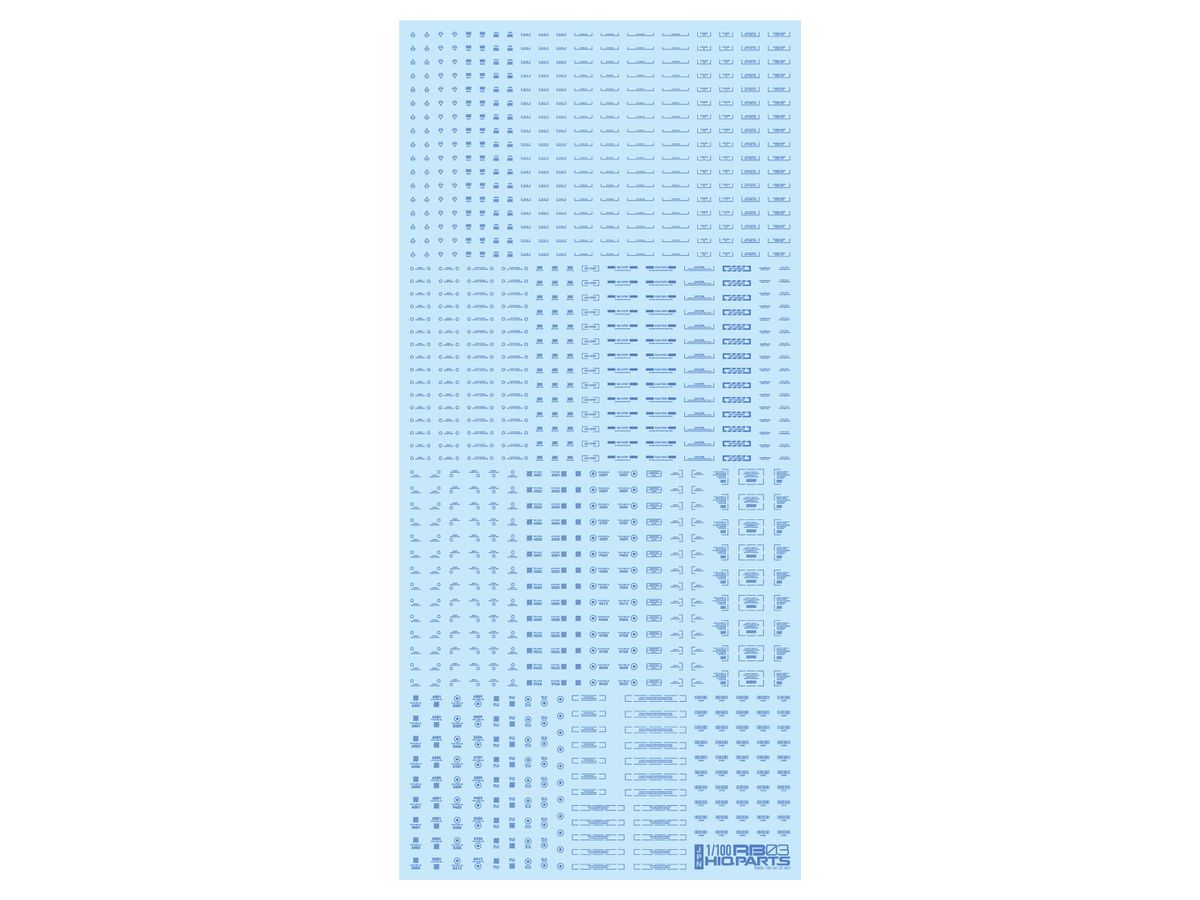 RB03 Caution Decal One Color Blue (1 Sheet)