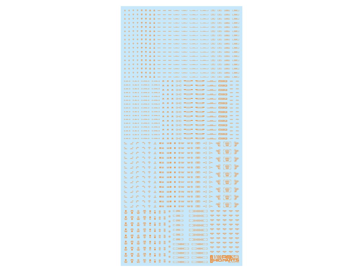 RB03 Caution Decal One Color Orange (1 Sheet)