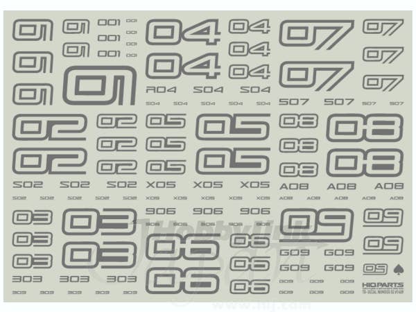 TR Decal #2 Numbers Gray | HLJ.com