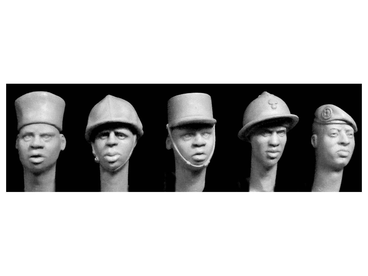 WW.II French Army African Soldier Head (5 types)