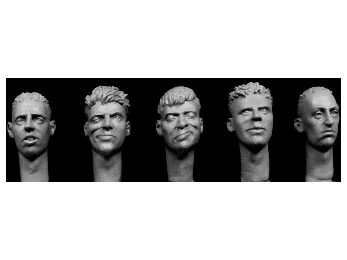 General-Purpose Caucasians with Various Hair Styles and Facial Expressions (5 Types)