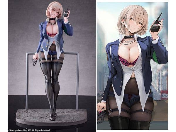 Naughty Police Woman illustration by CheLA77 Limited Edition Figure with Bonus