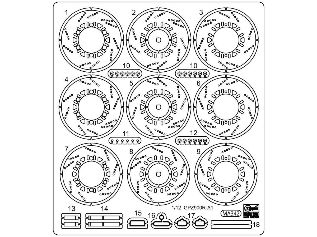 Etching Parts for Kawasaki GPZ900R (A1) (1984)