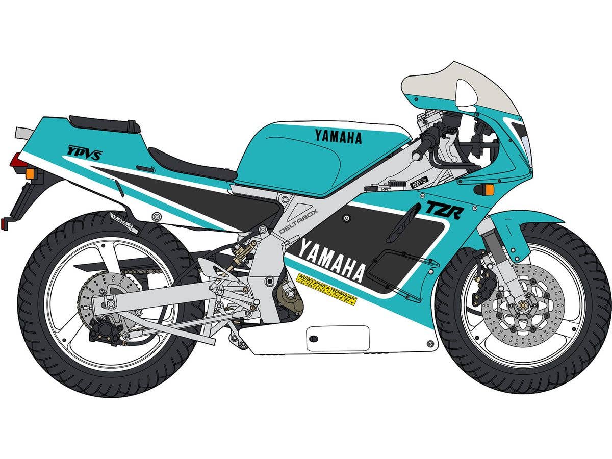 Yamaha TZR250 (3MA) Late Model (1990) Light Cyan Solid 1 / Yamaha Black