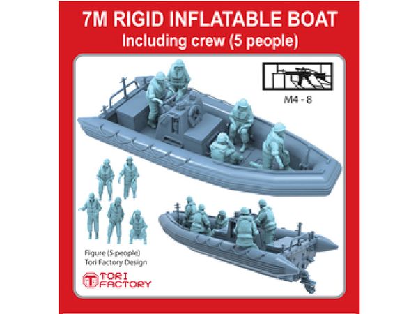 US Navy 7m Rigid Inflatable Boat (RIB) with 5 Figures