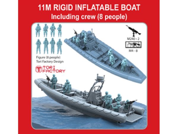 US Navy 11m Rigid Inflatable Boat (RIB) with 8 Figures