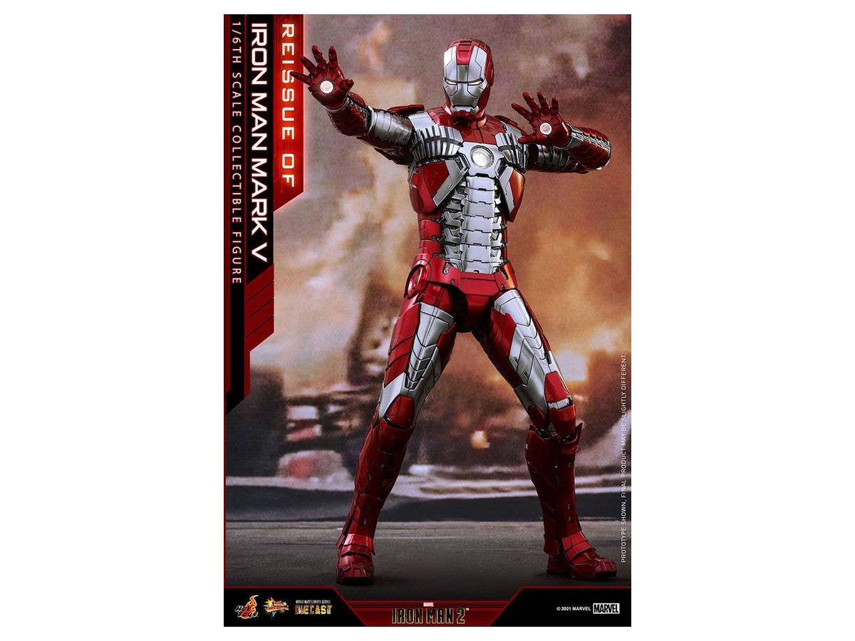 Movie Masterpiece Diecast - Scale Fully Poseable Figure: Iron Man 2 - Mark V (Reissue)