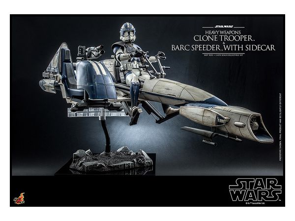 Television Masterpiece - Fully Poseable Figure: Star Wars: The Clone Wars - Heavy Weapons Clone Trooper & BARC Speeder with Sidecar