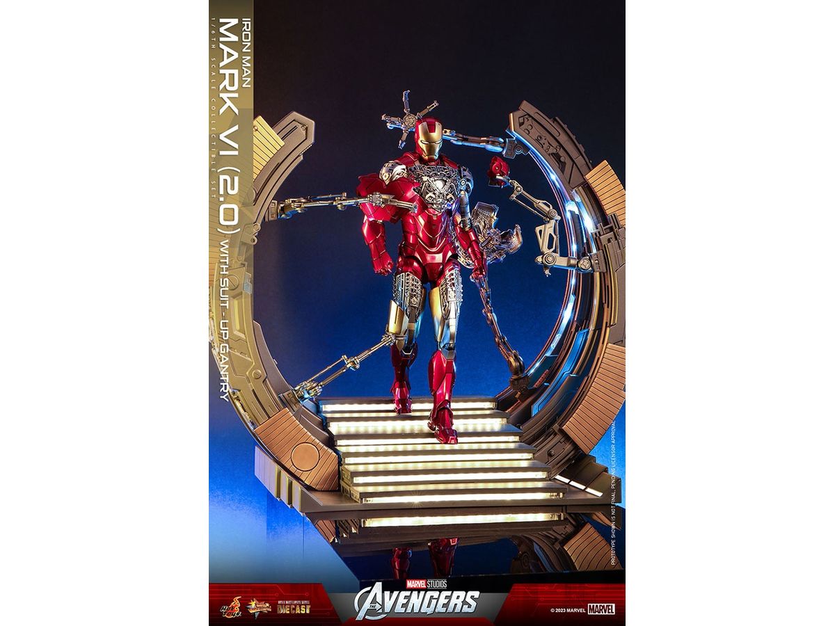 Movie Masterpiece Diecast - Scale Fully Poseable Figure: The Avengers - Iron Man Mark 6 (Version 2.0) [With Suit-Up Gantry]
